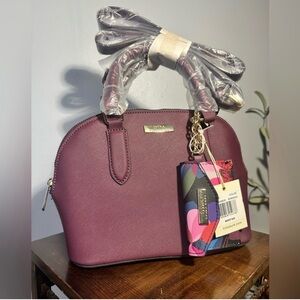 Trina Turk Plum Satchel with Colorful Wallet